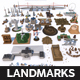 Poly World Landmarks Monument  Mega Pack Collection - 3DOcean Item for Sale